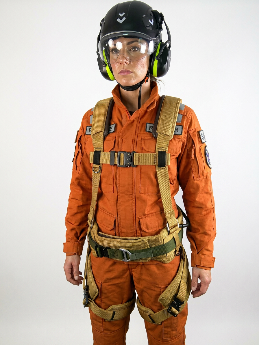 Fallmaster Elite H‑Frame fall‑arrest harness with load‑bearing belt and kinetic suspension seat.