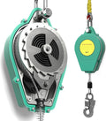 49ft Self Retracting Lifeline, 330lbs Retractable Fall Arrester, Fall Protection Lanyard, Double Lock Safety Harness for Construction, Dual Swivels, Flame Retardant Steel Wire