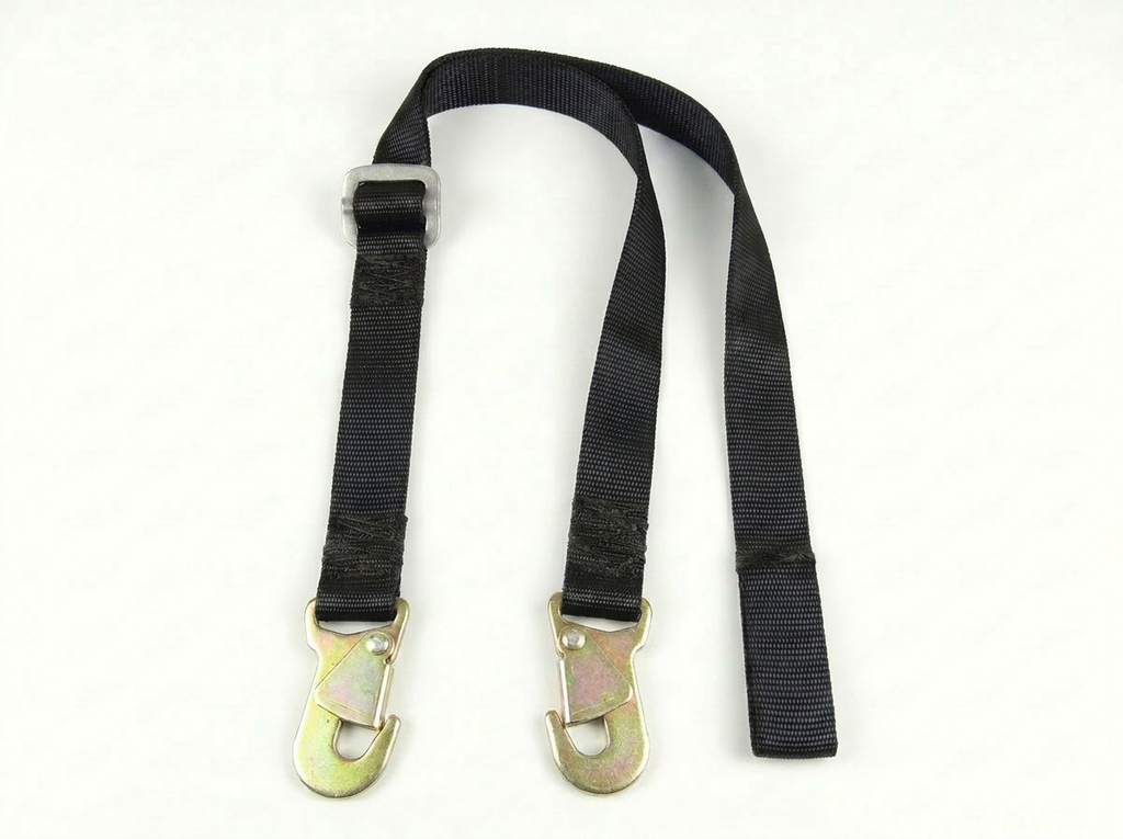 Adjustable Person Suspension Strap — 1¾" Nylon Webbing (7,000 lb.), Steel 4,000 lb Adjuster, Dual Snap Hooks
