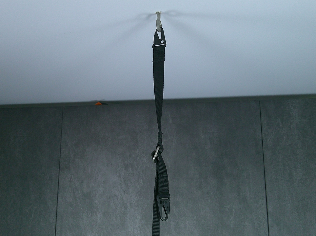 Adjustable Person Suspension Strap — 1¾" Nylon Webbing (7,000 lb.), Steel 4,000 lb Adjuster, Dual Snap Hooks