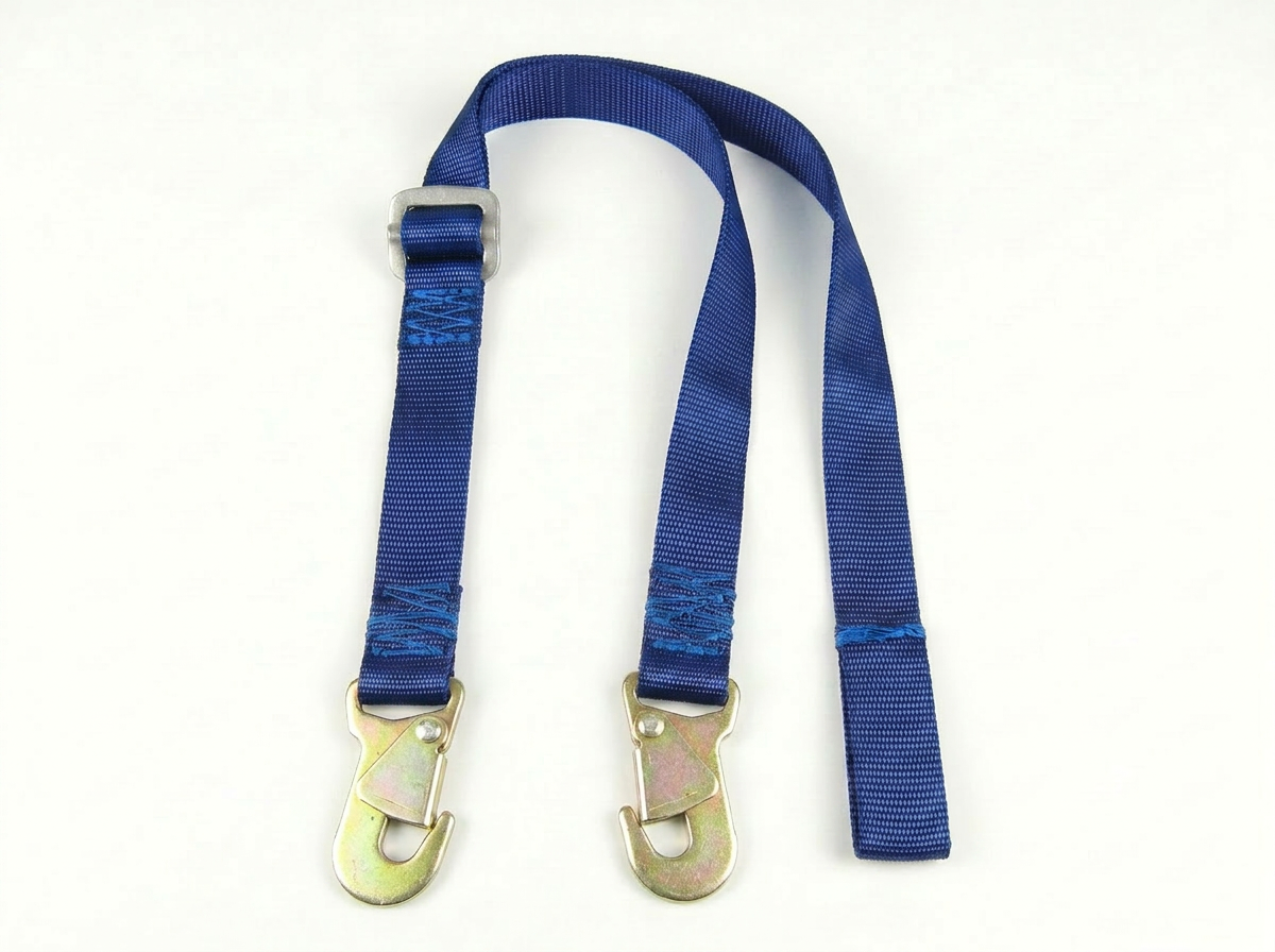 Adjustable Person Suspension Strap — 1¾" Nylon Webbing (7,000 lb.), Steel 4,000 lb Adjuster, Dual Snap Hooks