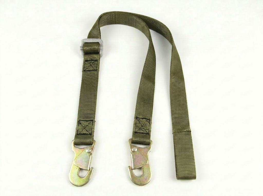 Adjustable Person Suspension Strap — 1¾" Nylon Webbing (7,000 lb.), Steel 4,000 lb Adjuster, Dual Snap Hooks