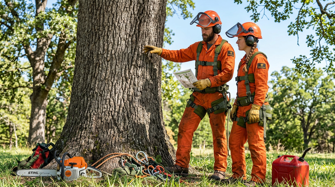 Arborist Load‑Bearing Harness with X- style Load Bearing Body Harness with Fall Protection & Spreader bar for Rappelling Spreader Bar & Adjustable tool lanyard.