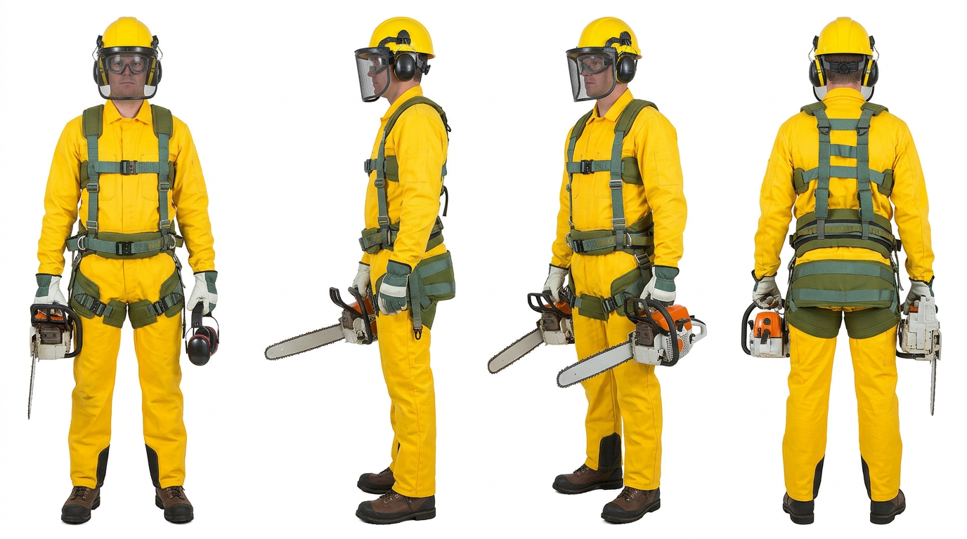 Arborist Load‑Bearing Harness with X- style Load Bearing Body Harness with Fall Protection & Spreader bar for Rappelling Spreader Bar & Adjustable tool lanyard.
