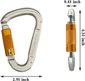 Auto Locking Climbing Carabiner Clips, Heavy Duty Asymmetrical Carabiner Connector Used for Rappelling Gear Rescue