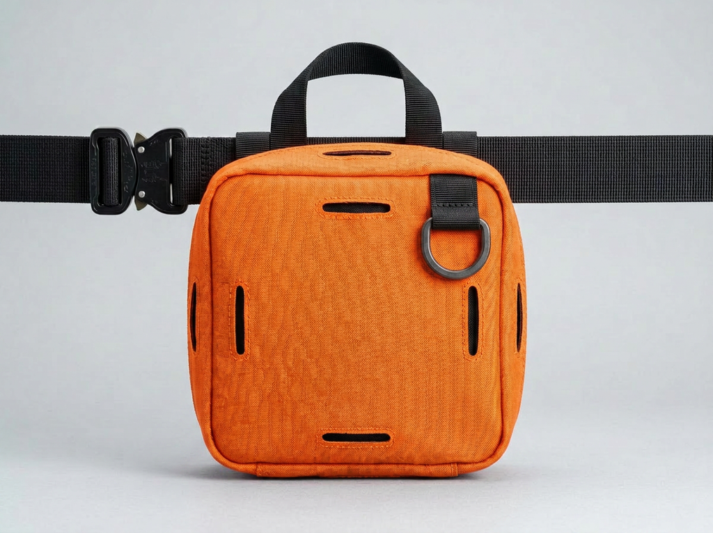 Belt‑Mounted Rope Deployment Bag — 8" Rounded Square (USA‑Made)