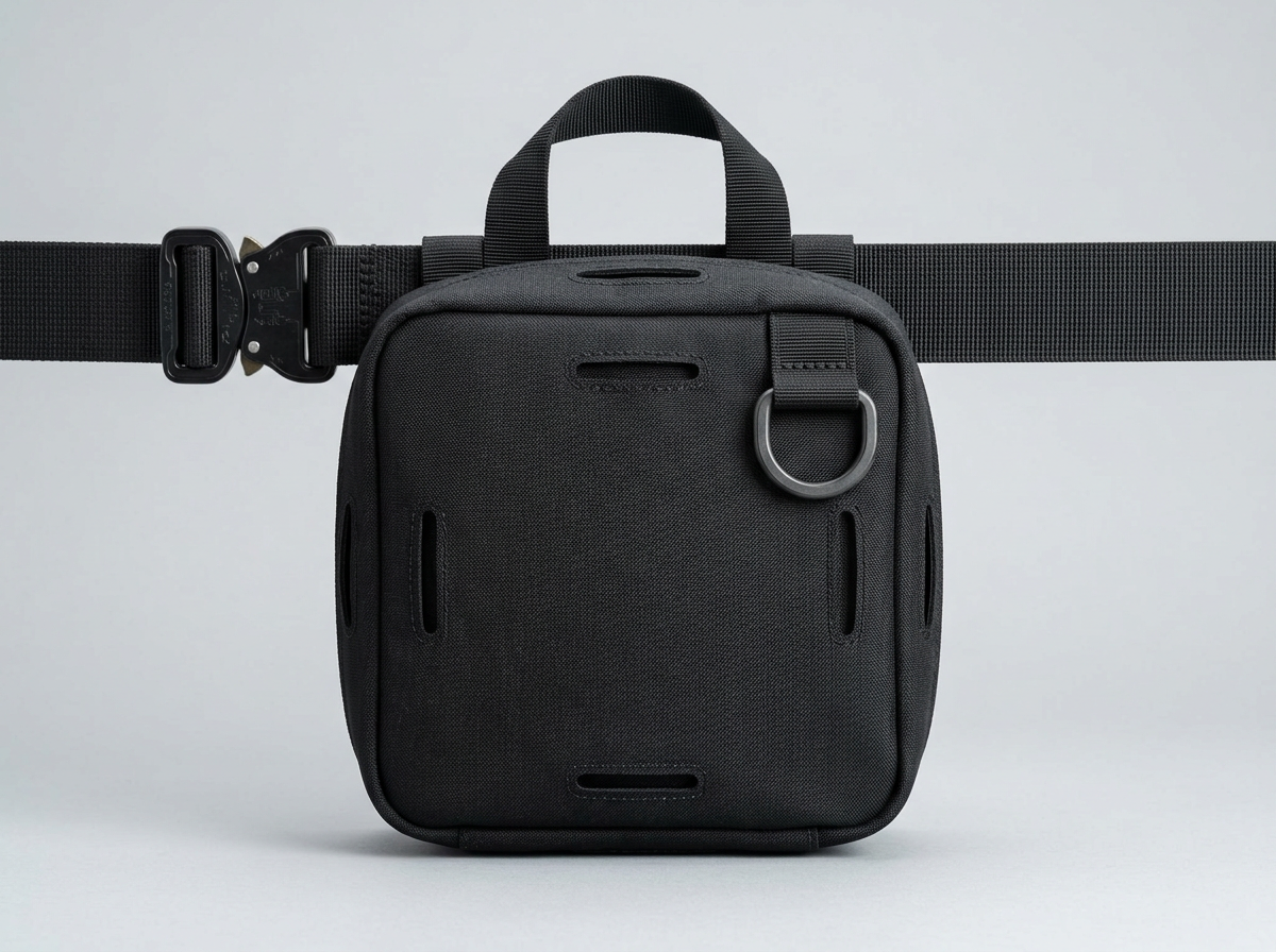 Belt‑Mounted Rope Deployment Bag — 8" Rounded Square (USA‑Made)