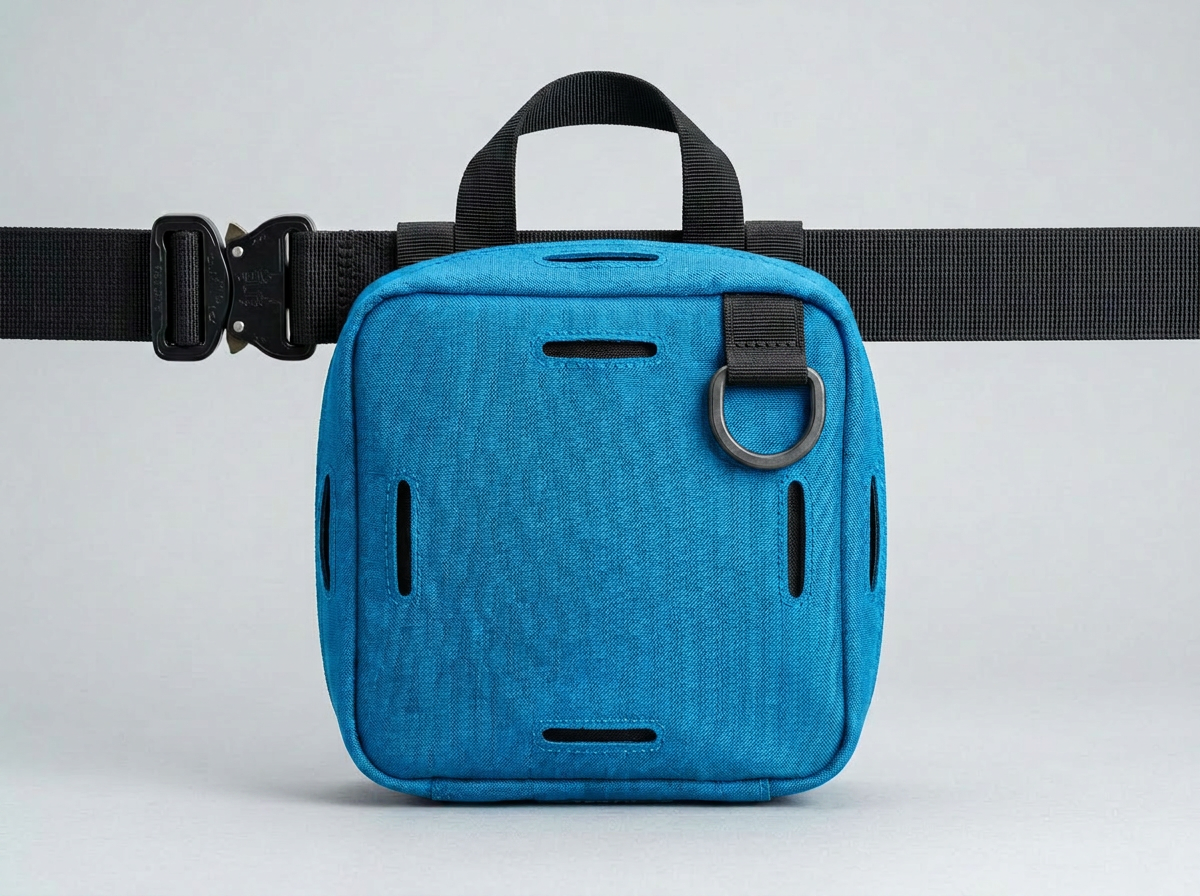 Belt‑Mounted Rope Deployment Bag — 8" Rounded Square (USA‑Made)