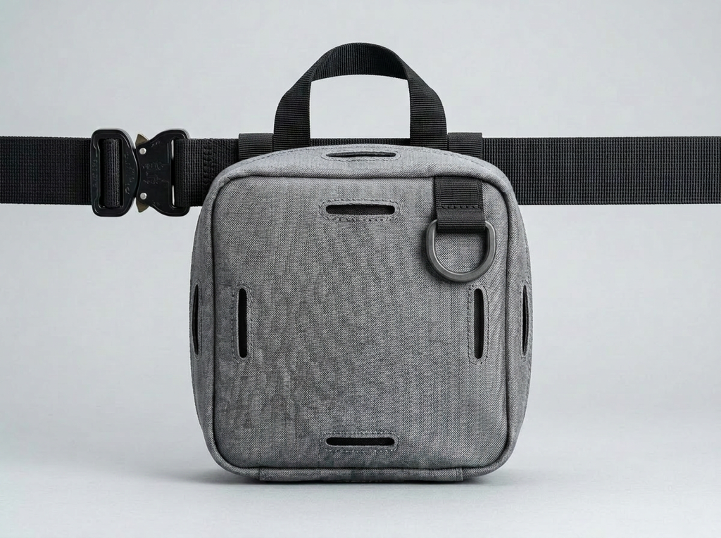 Belt‑Mounted Rope Deployment Bag — 8" Rounded Square (USA‑Made)