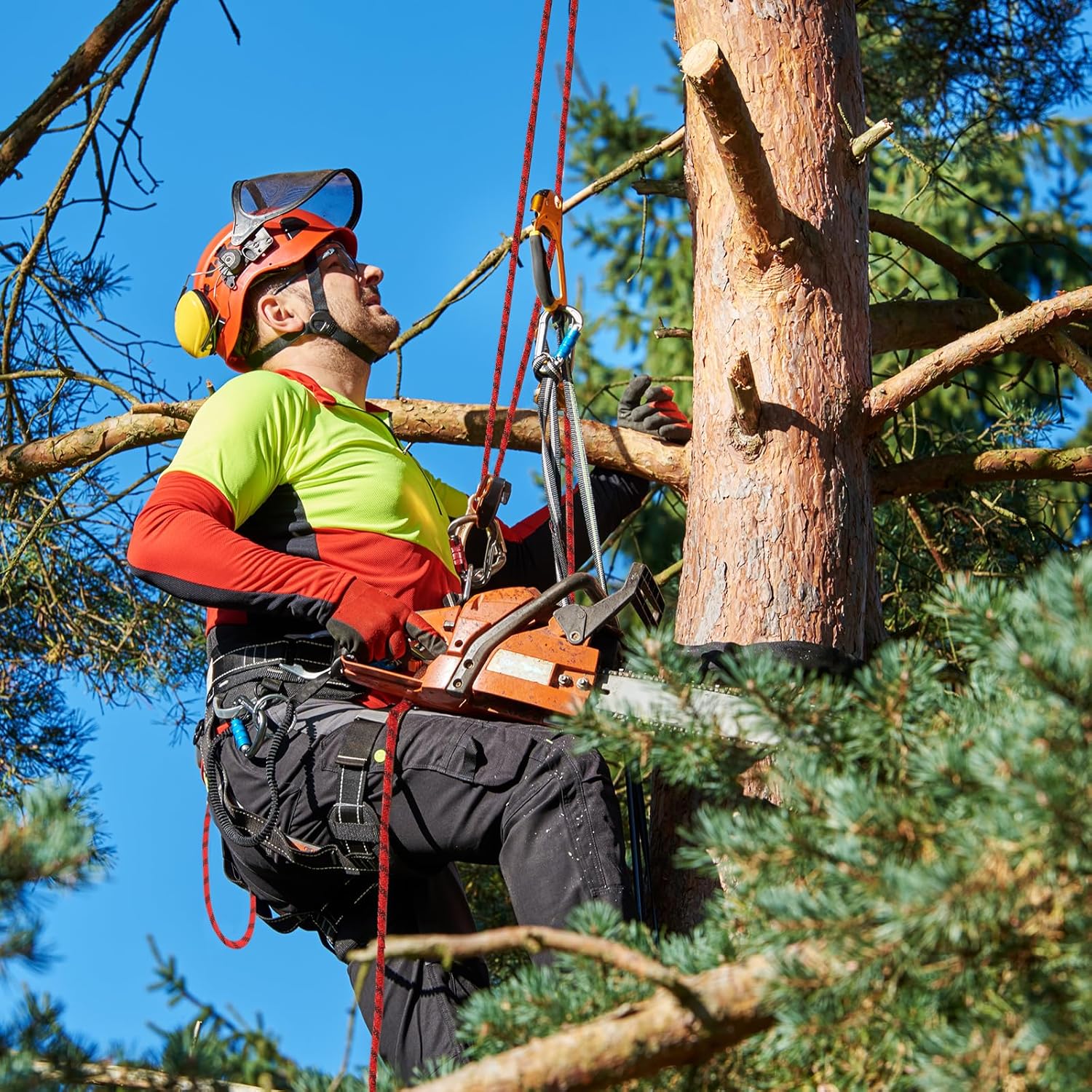 5/8in Climbing Rope - Fall Prevention Rope, Arborist Rope Tree Rope for Outdoor Climbing Swing Sailing Halyard