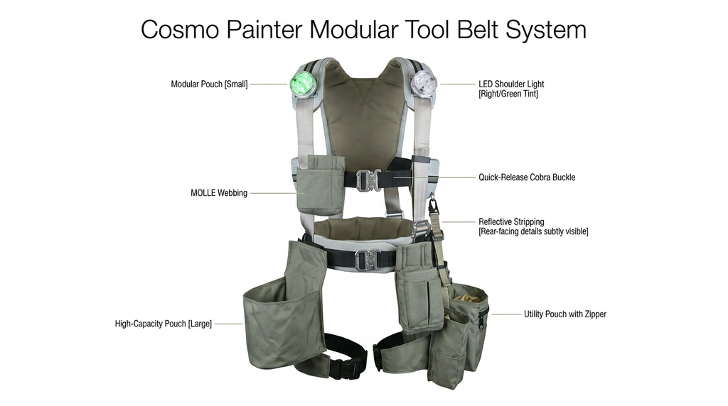 Cosmo Painter Heavy‑Duty Load‑Bearing Harness™ — 45mm / 7,000‑lb Webbing Edition