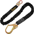 Shock Absorbing Fall Lanyard with Hook, Fall Protection Climbing Tree Strap 6 FT Single Leg Internal
