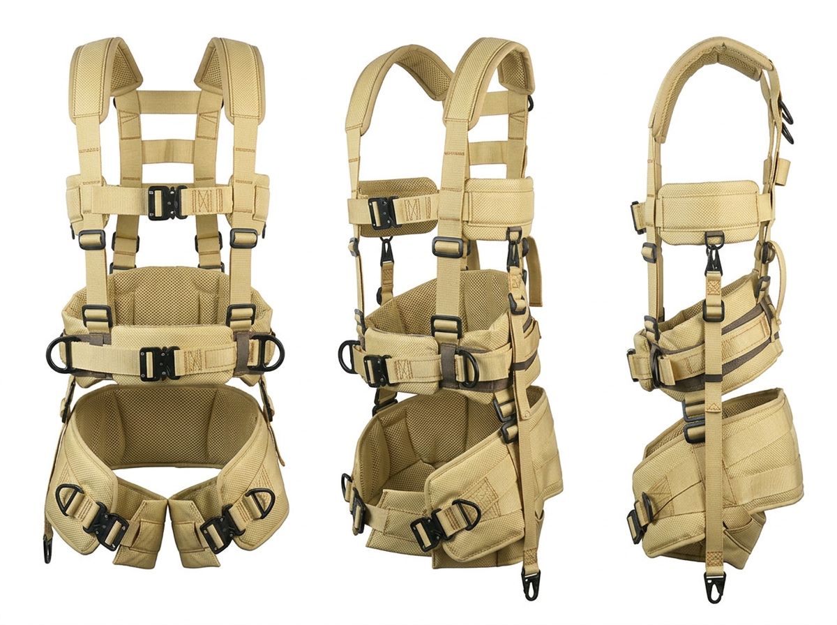 Tactical StormWalker  X- style Load Bearing Body Harness with Fall Protection & Spreader bar for Rappelling