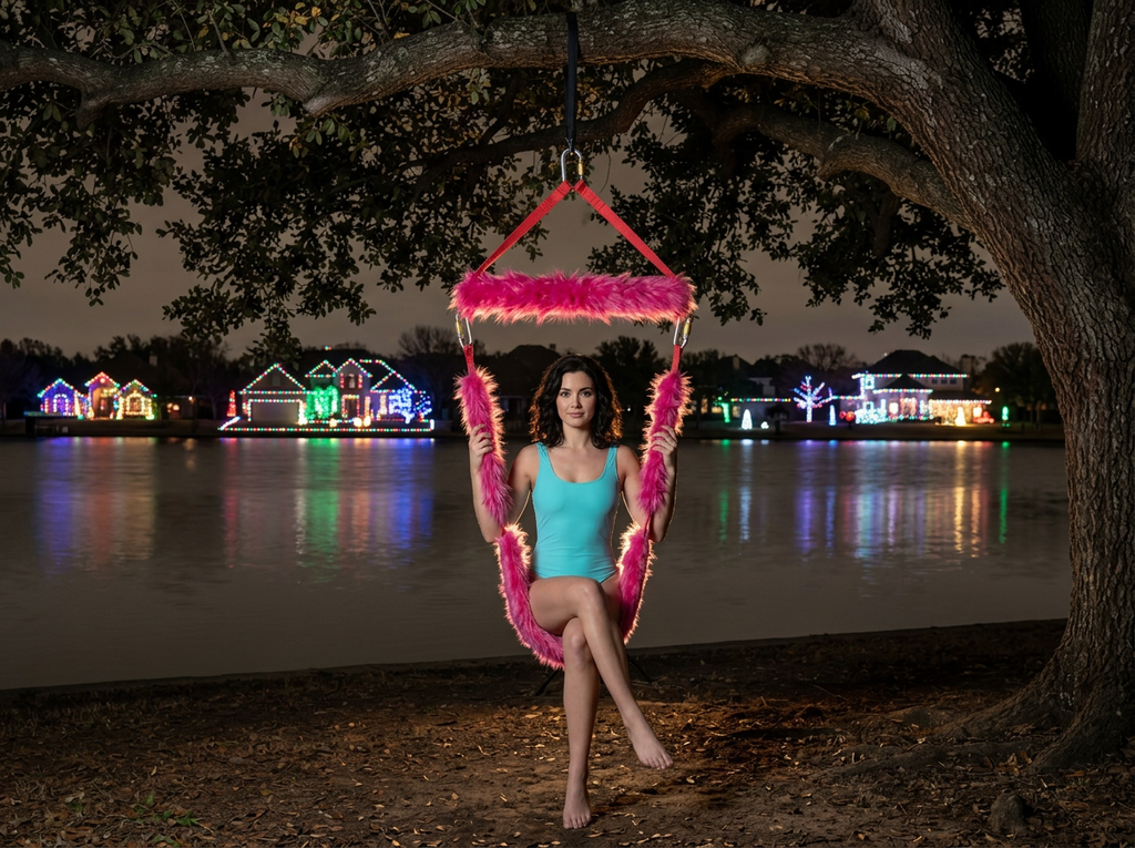 FurHaven Swing — 24" Luxury Plush Swing with Safety‑Harness Construction