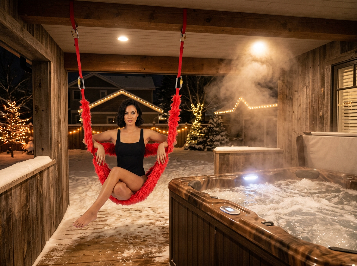 FurHaven Swing — 24" Luxury Plush Swing with Safety‑Harness Construction