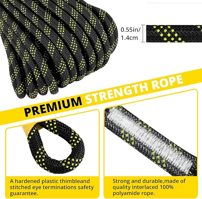 Horizontal Lifeline with Shock Absorber and Snap Hooks -HHL - Roofers Safety Harness Fall Protection