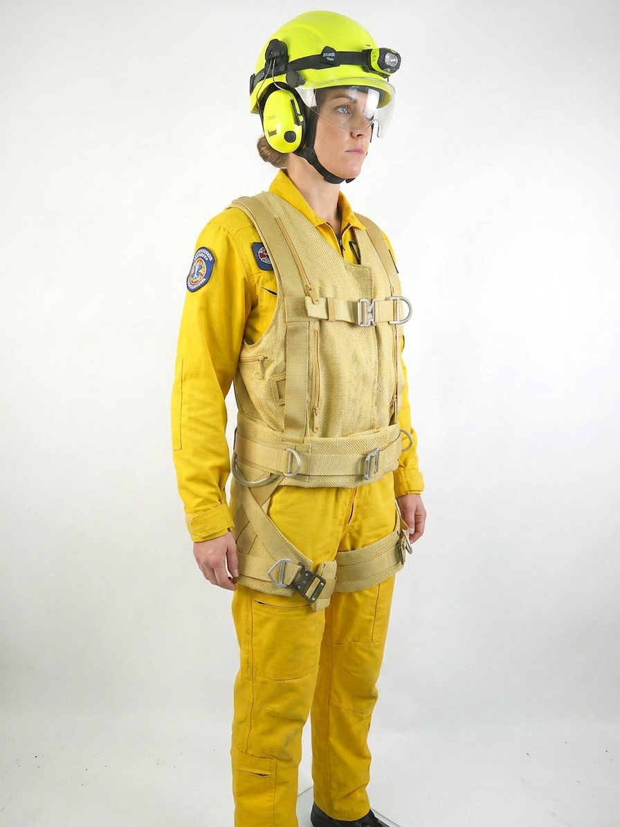 Kevlar Rescue Vest Harness — Heat‑Resistant, Multi‑Point Fall Arrest, Spreader Bar Included