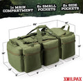 Large Military Duffle Bag Deployment Duffel Bag Sports Equipment Travel Luggage Bag with Detachable Backpack Straps