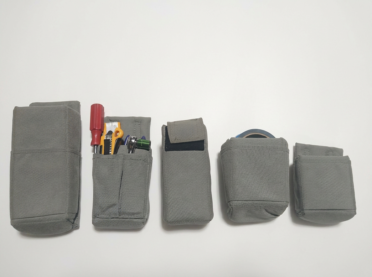 Cosmo Painter Modular Utility Pocket Set™ — Large & Small Velcro‑Wrap Tool Pouches
