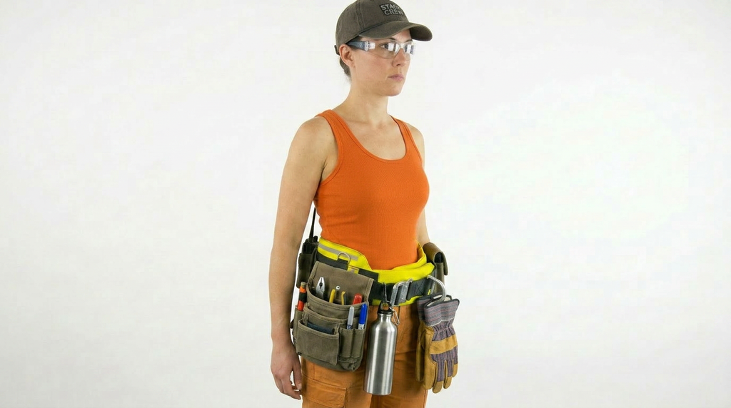 Pro‑Grade Rigger's Belt with Polycarbonate Reinforced Back brace with Rigger’s D‑Ring