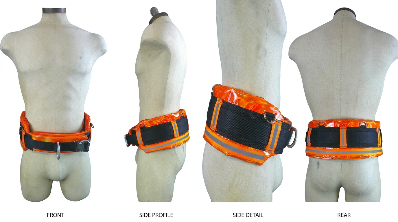 Pro‑Grade Rigger's Belt with Polycarbonate Reinforced Back brace with Rigger’s D‑Ring