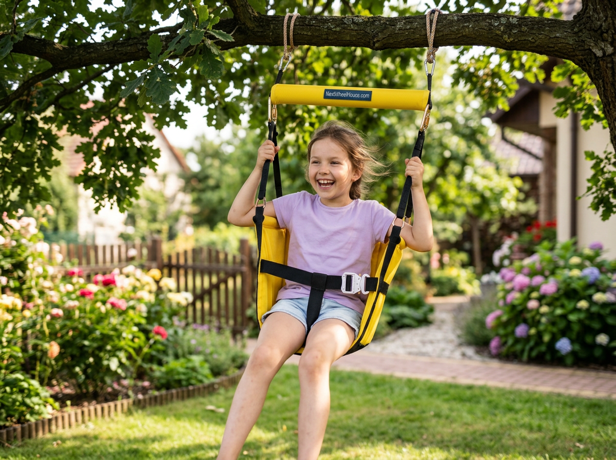 Safety Swing Seat — Surround Seat™ + Booster‑Style 3‑Point Belt