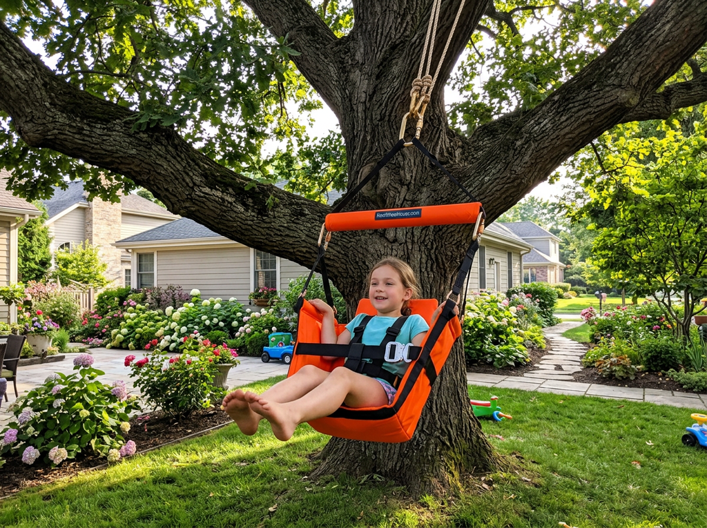 Safety Swing Seat — Surround Seat™ + Booster‑Style 3‑Point Belt