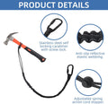 Safety Tether Tool Lanyard, Standard Length Safety Tool Leash Fall Protection Tether with Screw Lock Carabiner & Adjustable Loop End.