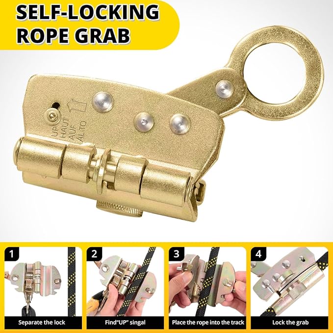 Horizontal Lifeline with Shock Absorber and Snap Hooks -HHL - Roofers Safety Harness Fall Protection