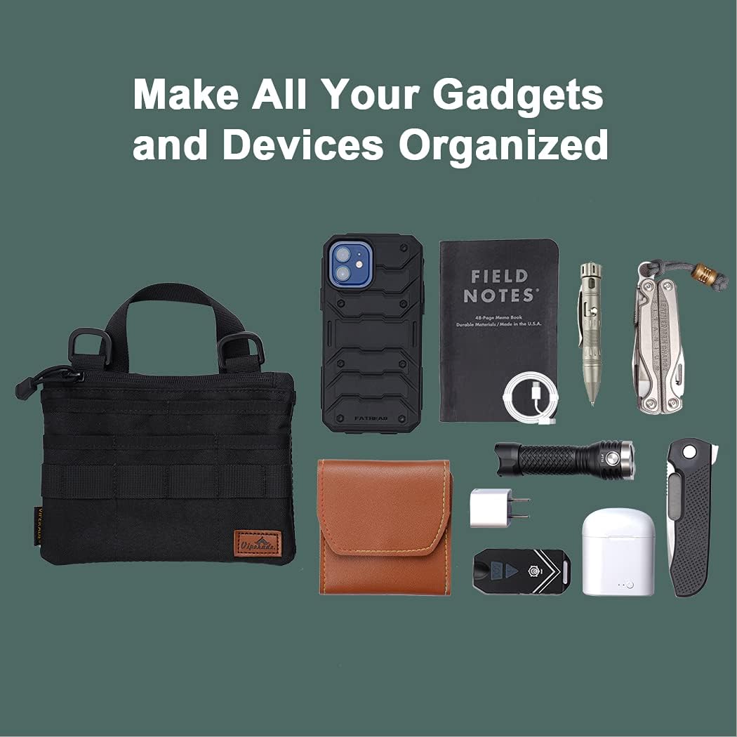 Slim EDC Pouch with 7 Pockets, Mens Pocket Organizer Multitool Pouch, Mini Crossbody Messenger Bag