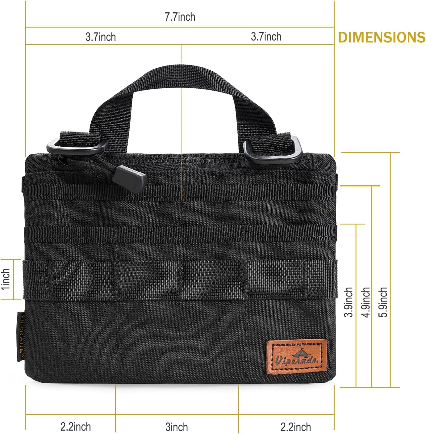 Slim EDC Pouch with 7 Pockets, Mens Pocket Organizer Multitool Pouch, Mini Crossbody Messenger Bag