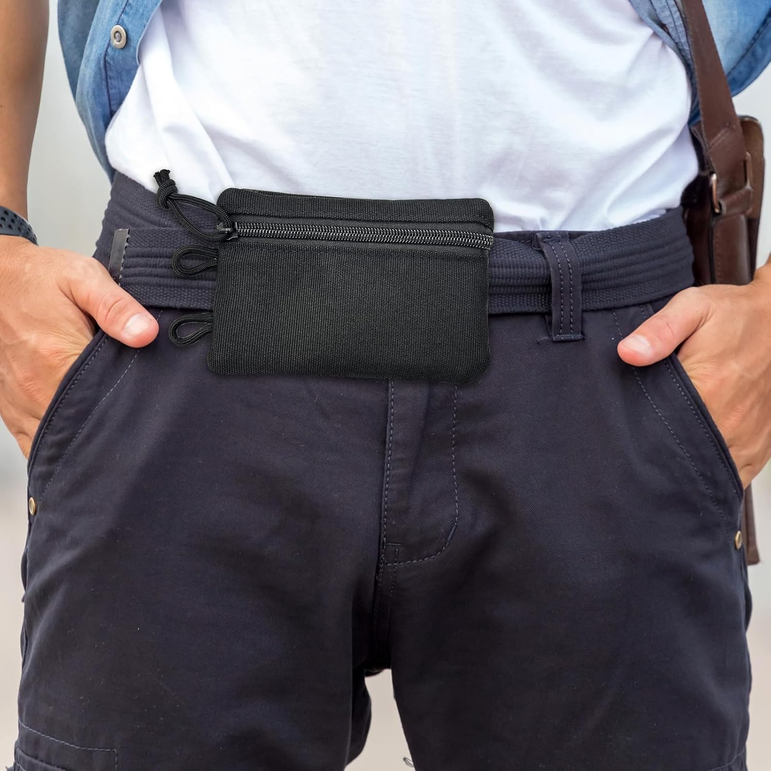 Small EDC Pocket Pouch - EDC Organizer Pouch with 4 Pockets for Men, Mini Pocket Tool Pouch for Knife/Flashlight/Tactical Pen - Men's Mini Tool Pouch