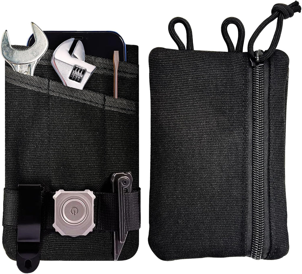 Small EDC Pocket Pouch - EDC Organizer Pouch with 4 Pockets for Men, Mini Pocket Tool Pouch for Knife/Flashlight/Tactical Pen - Men's Mini Tool Pouch