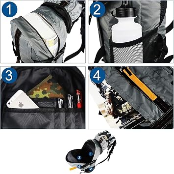 Tactical Flight Backpack, Lightweight Parachute Pack for Travel | MOLLE webbing expands carry options, with large storage for outdoor, camping, hiking, and daily gear