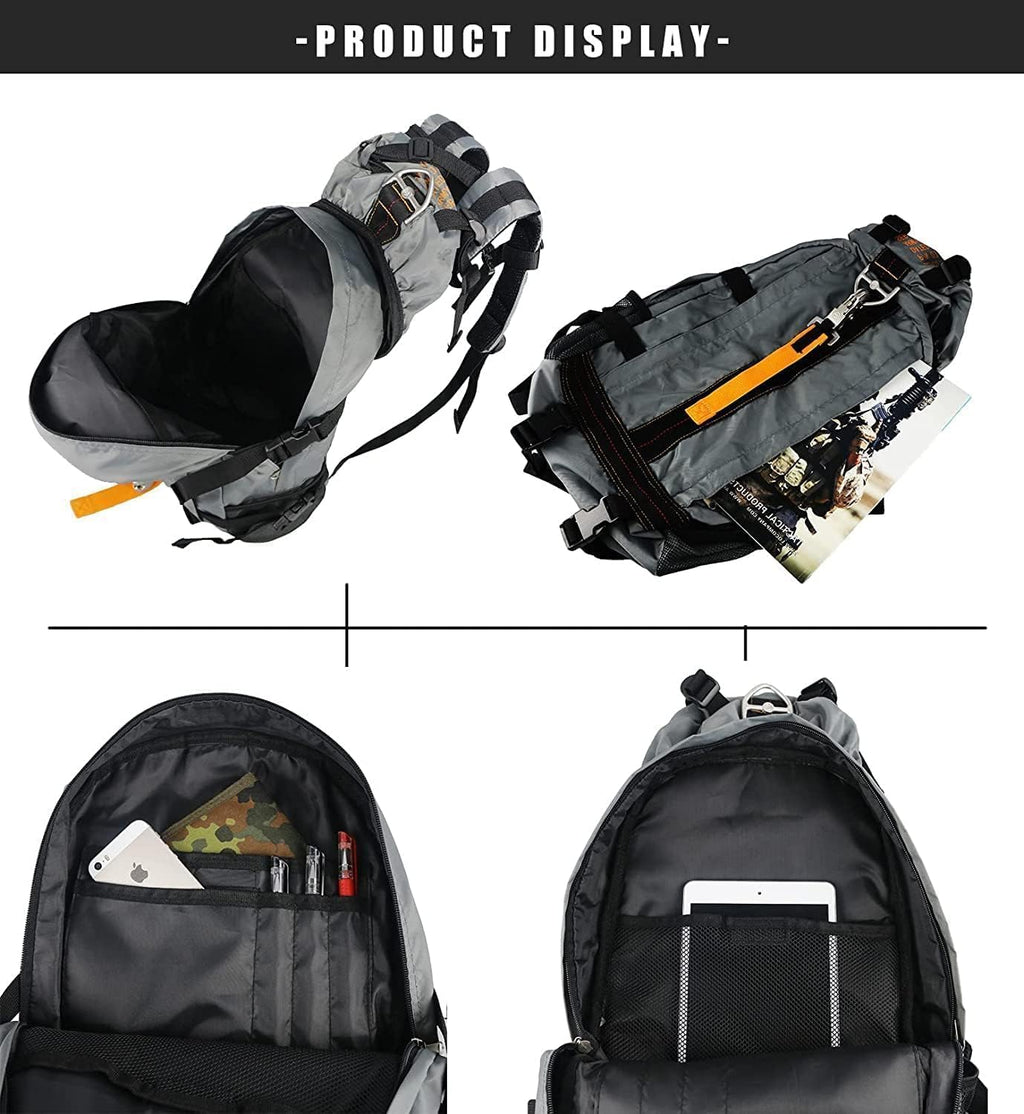 Tactical Flight Backpack, Lightweight Parachute Pack for Travel | MOLLE webbing expands carry options, with large storage for outdoor, camping, hiking, and daily gear