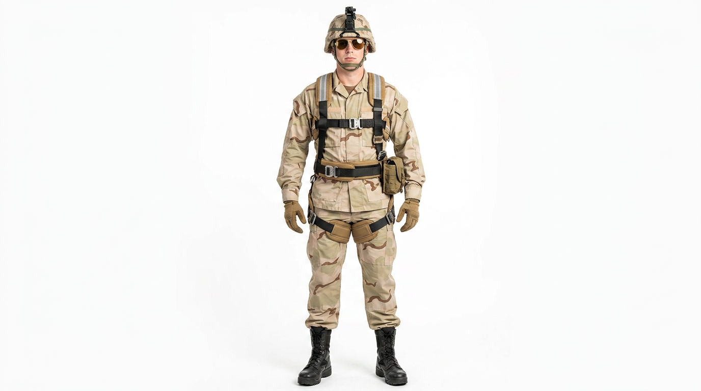 Tactical StormWalker H-Style Load Bearing Body Harness with Fall Protection & Spreader bar for Rappelling