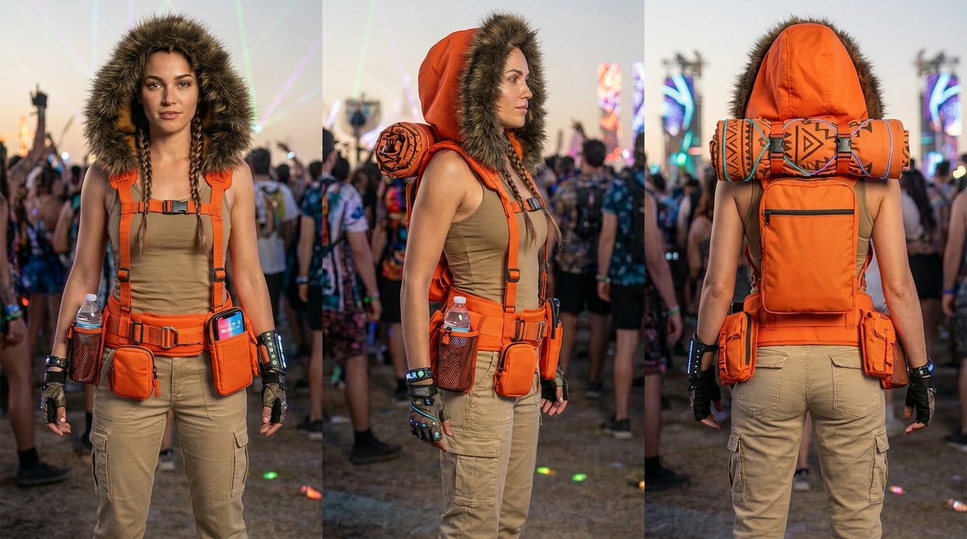The Ravin Load‑Bearing Backbrace Harness combines a heavy‑duty padded back brace belt with a fully integrated H‑harness suspender system