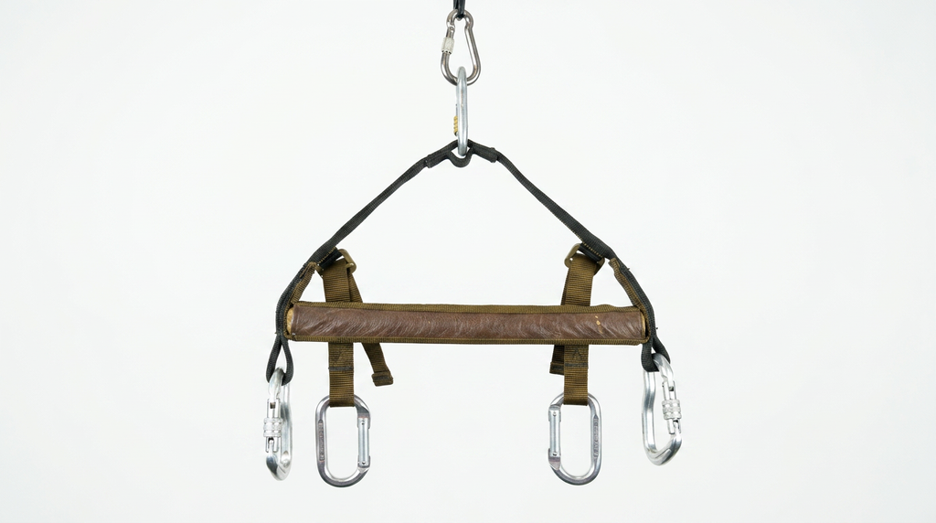 4‑Point Rappelling Seat — Multi‑Anchor Spreader Bar System