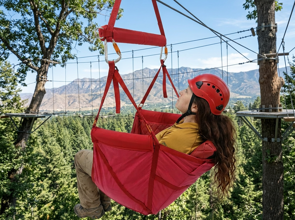 Zipline Harness & Aerial Triple Spreader Bar Swing Harness System- Surround Seat