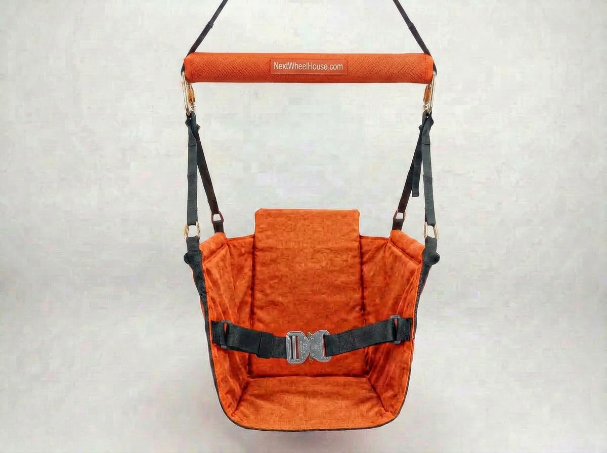 Zip line Trolley Brake Pro (Bundle) - Includes Trolley, Carabiner, Lanyard and Harness