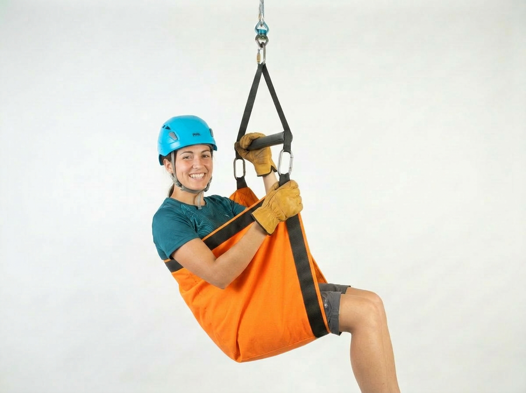 Zipline Swing Harness with Spreader Bar — Ultra‑Comfort Cordura Seat, 7,000 lb Webbing, 4,000 lb Safety Buckle Made in USA