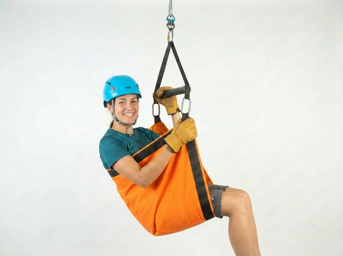 Zipline Swing Harness with Spreader Bar — Ultra‑Comfort Cordura Seat, 7,000 lb Webbing, 4,000 lb Safety Buckle Made in USA