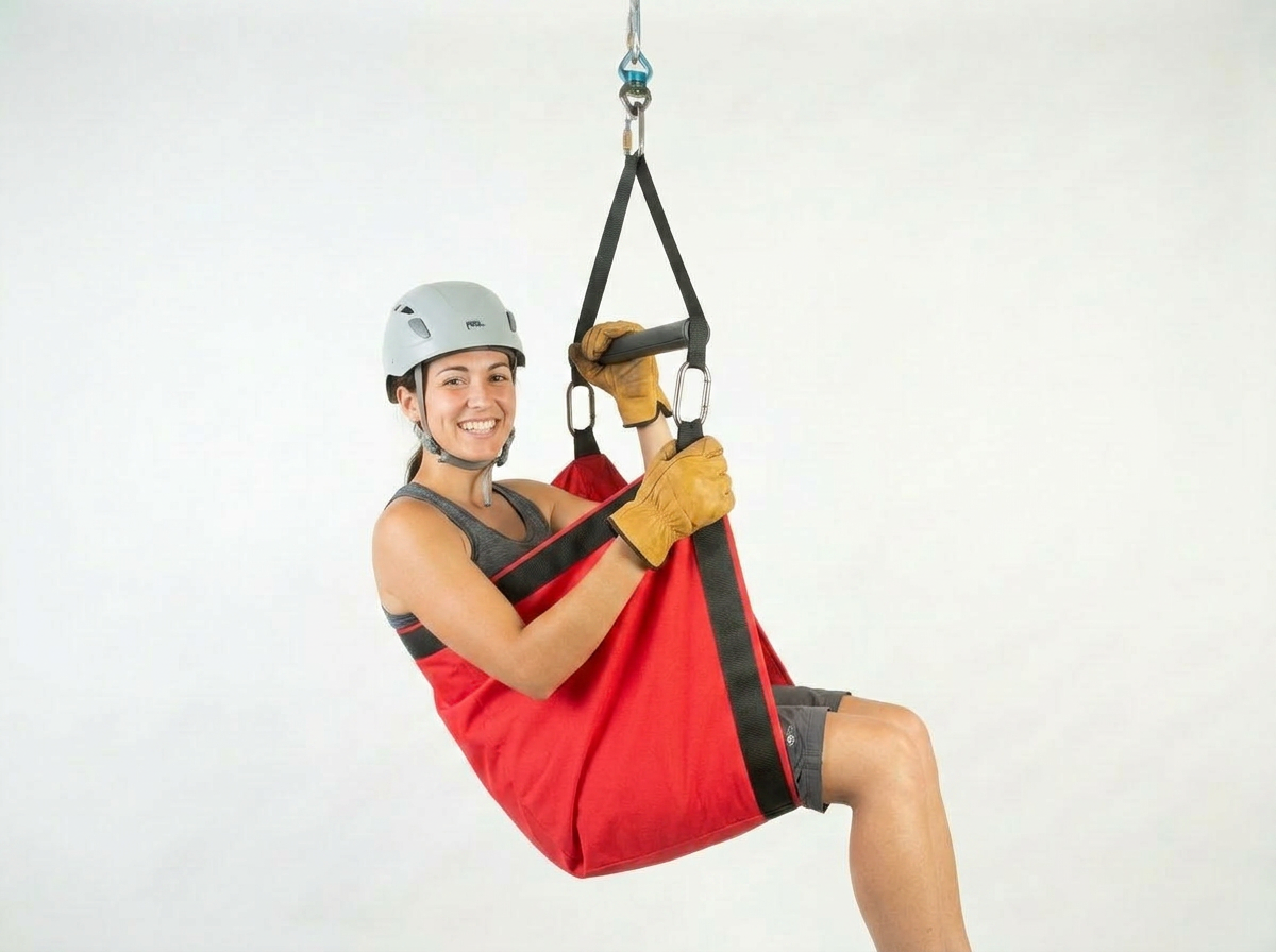 Zipline Swing Harness with Spreader Bar — Ultra‑Comfort Cordura Seat, 7,000 lb Webbing, 4,000 lb Safety Buckle Made in USA