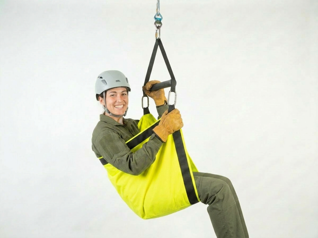 Zipline Swing Harness with Spreader Bar — Ultra‑Comfort Cordura Seat, 7,000 lb Webbing, 4,000 lb Safety Buckle Made in USA