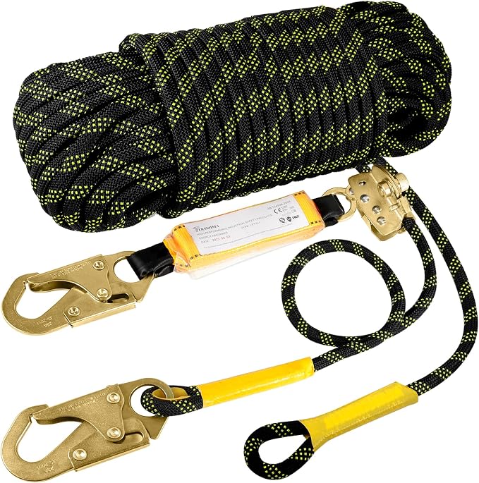 Horizontal Lifeline with Shock Absorber and Snap Hooks -HHL - Roofers Safety Harness Fall Protection